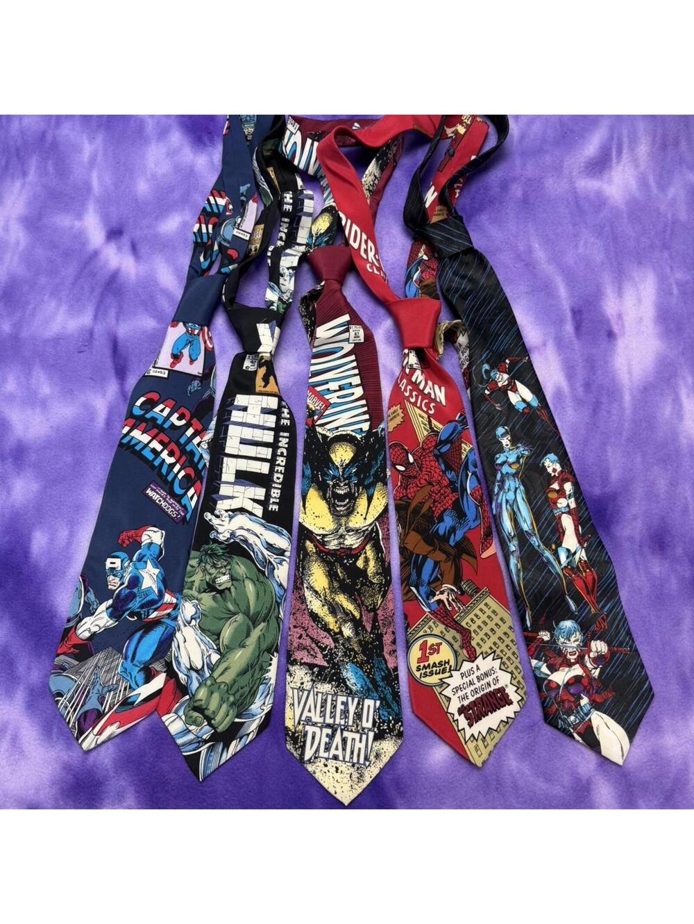 Marvel comics vintage 90s silk ties